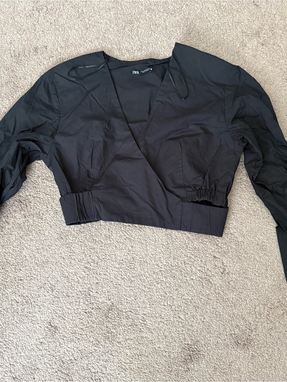 Zara Black V-Neck Top